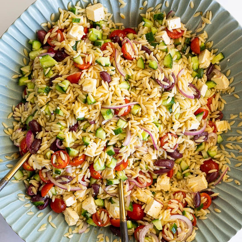 Unlock Flavor: Easy Greek Orzo Salad with Zesty Feta & Herbs